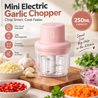 Mini Electric Garlic Chopper – 250ml